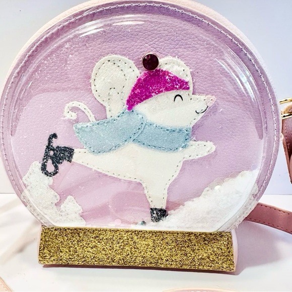Bath & Body Works Snow Globe Mouse Crossbody Purse Cosmetic Bag Pink - Picture 7 of 16